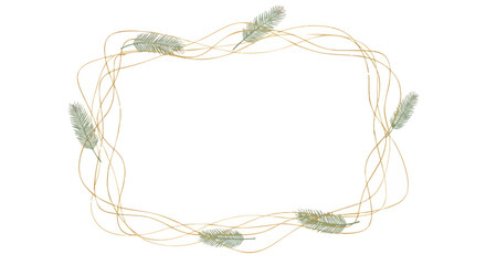 Bohemian style rectangular wreath made from natural twine and soft lagurus grass sprigs on a white background