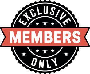 Exclusive members only badge, seal, or emblem isolated on a white background