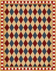 Vintage Circus  Pattern Background, Light Frame Border, Old Festive Template, Poster Design, Circus Flyer, Card, Festival, Carnaval, Lightbox