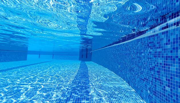 Underwater view of a swimming pool