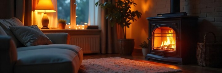 Cozy Warm Heater Glow Relaxing Room Ambiance for Peaceful Evening Rest