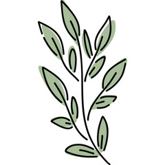 Elegant Leafy Branch Illustration for Natural Designs