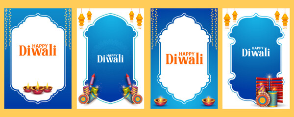 burning diya on Happy Diwali Holiday background for light festival of India