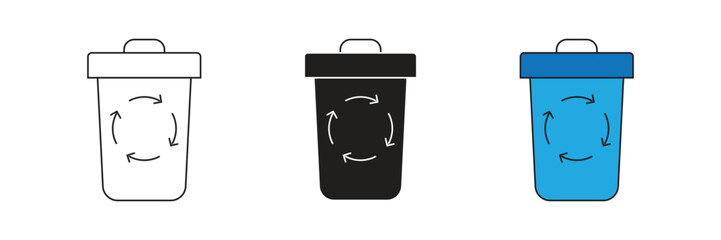 Recycling bin icon set. Recycling bin icon vector