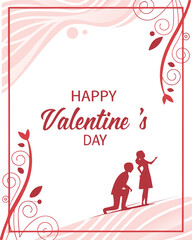 “Happy Valentine’s Day” clean layout with soft background texture, minimal vector for posters.
