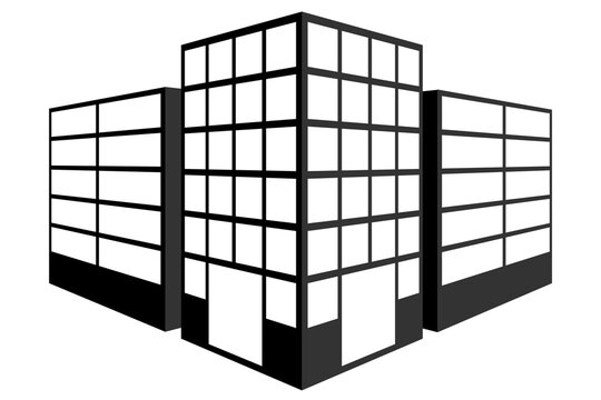 Building Icon. Black vector illustration EPS 10 File isolated on white background.