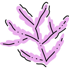 Stylized Pink Seaweed Illustration Perfect for a Variety of Creative Projects and Uses