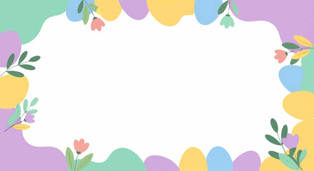Fototapeta premium Springtime Border with Pastel Colors and Floral Accents
