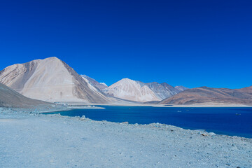 Mountain at Pangong lake, Leh Ladakh India, Ladakh, Jammu and Kashmir, India.
