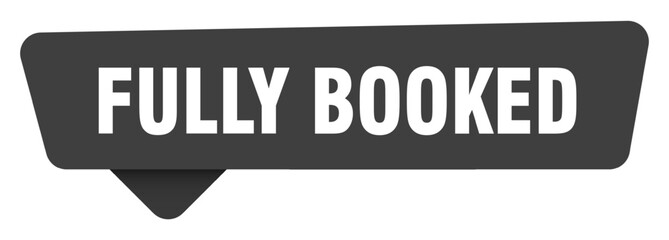 fully booked black sign isolated on transpatent background. fully booked sticker