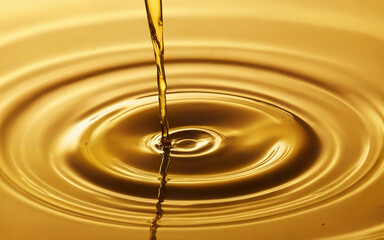 splash of oily liquid close up