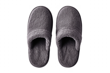 Cozy plush slippers comfort footwear isolated on a transparent background