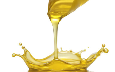 splash of oily liquid, transparent background