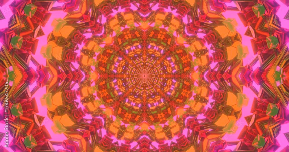 Wall mural a vibrant and colorful tunnel displays a mesmerizing pattern that shifts and flows in a continuous l