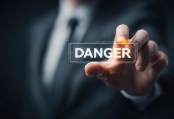 Confident businessman uses a floating virtual screen on his smartphone for a dynamic presentation, showcasing innovative technology and business solutions