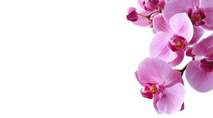 Pink orchids on black background