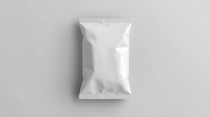 White flow pack mockup isolated on white background for branding presentation