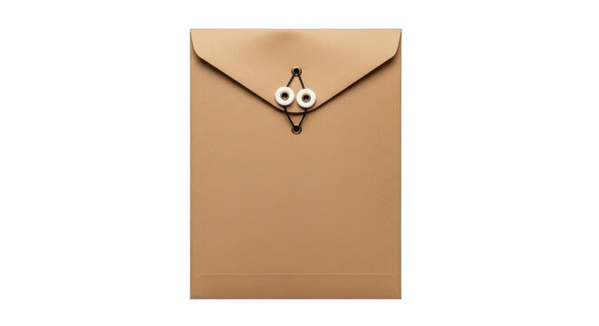 Tan string and button envelope for business correspondence and mailing important documents safely, perfect for elegant branding and professional communication