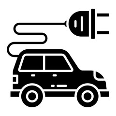 An icon design of electric car 