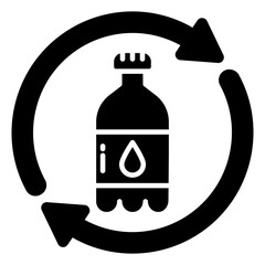 Unique design icon of plastic bottle recycling 