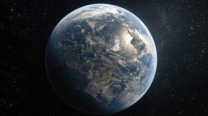 Obraz premium The Earth viewed from space showcases blue oceans and white clouds,