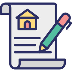 Estate Agreement Icon – Property Contract Symbol, Real Estate Deal, Legal Document Illustration