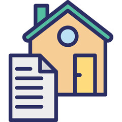 Estate Agreement Icon – Real Estate Contract, Property Legal Document, Agreement Symbol