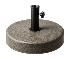 Sturdy stone umbrella base for stable support at outdoor events and garden gatherings.