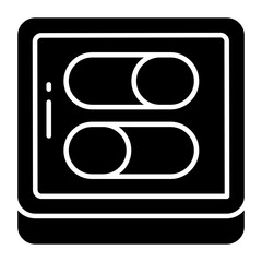 A colored design icon of toggle buttons