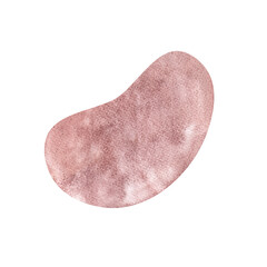 Watercolor spot of elongated shape in light pink color isolated on background for design