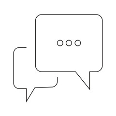 Chat Bubble Outline Icon – Minimal Line Art Communication and Message Symbol Vector