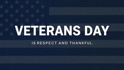 Veterans day graphic with american flag background and text honoring service members