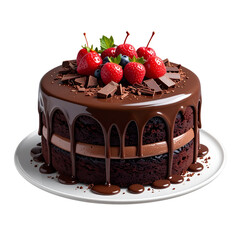 hocolate cake on transparent background Remove png created with Generative AI, Clipping Path
