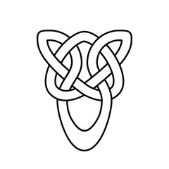Ornamental Knot Symbol – Intricate Interwoven Line Design on White Background