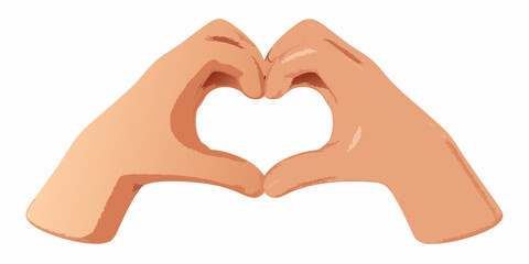 Fototapeta premium Two hands forming a heart shape against a white background symbolizing love and connection