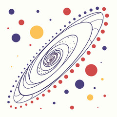 Abstract galaxy illustration with colorful dots