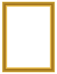 Horizontal golden frame design, elegant metallic border template for landscape photo or artwork display, luxury decorative vector element