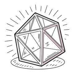 Illustration of a geometric crystal with light rays