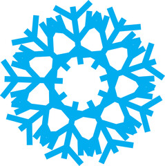 Frosty Blue Crystal Snowflake Winter Clipart Icon
