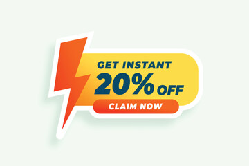 buy and claim 20 percent instant discount offer template