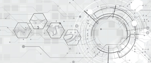 Abstract  technology wireframe circuit lines with data concept background