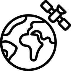 Satellite Orbiting Earth Icon