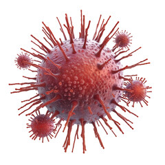 virus, bacteria, microbe close-up on a transparent background