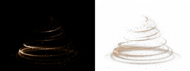 Sparkling golden swirl illustration with copy space for design projects