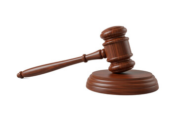 Dark Wooden Gavel on Sound Block Symbol of Law and Order