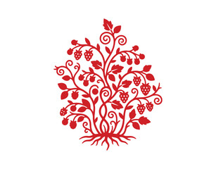 Berry bushes and vines icon. Edible berry plants for your garden. Cultivating greenery in your backyard. Harvesting fresh food. Vector illustration isolated.