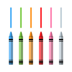 Set of Color Crayons &ndash; Vector Illustration. School and Art Supplies