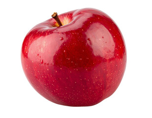 Vibrant red apple isolated on transparent background for product presentation