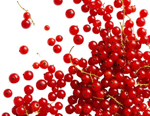 Vibrant red spheres floating against transparent backdrop