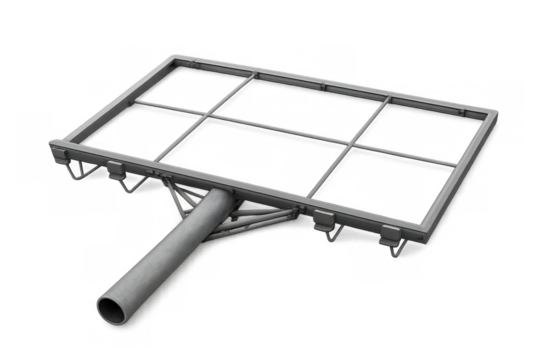 Empty billboard metal advertising frame on transparent background